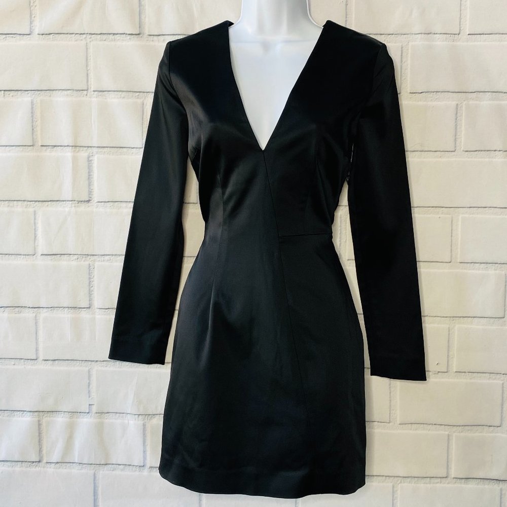 & Other Stories Black V-Neck Tailored Fit Dress